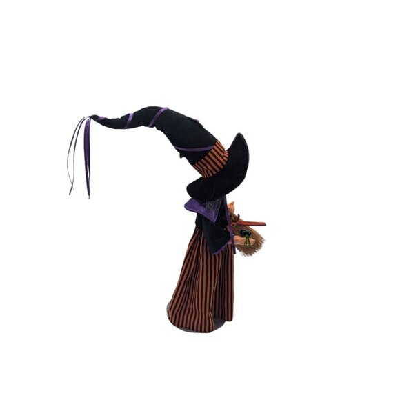 Annalee 2008 Halloween Witch w/ Spider & Broom 2009 Black Cat 11in - Picture 5 of 10